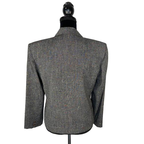 Vintage Crop Confetti Print Blazer Made in USA - Women's Size 7/8 - Picture 2 of 5